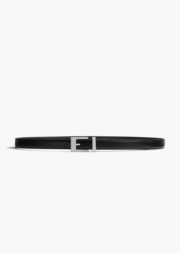 khaite Manhattan Belt Black Leather with Silver
