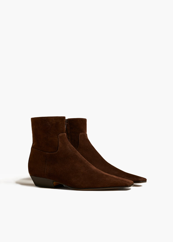 Khaite Marfa Ankle Boot Coffee Suede