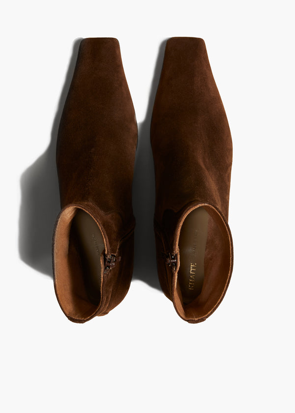 Khaite Marfa Ankle Boot Coffee Suede