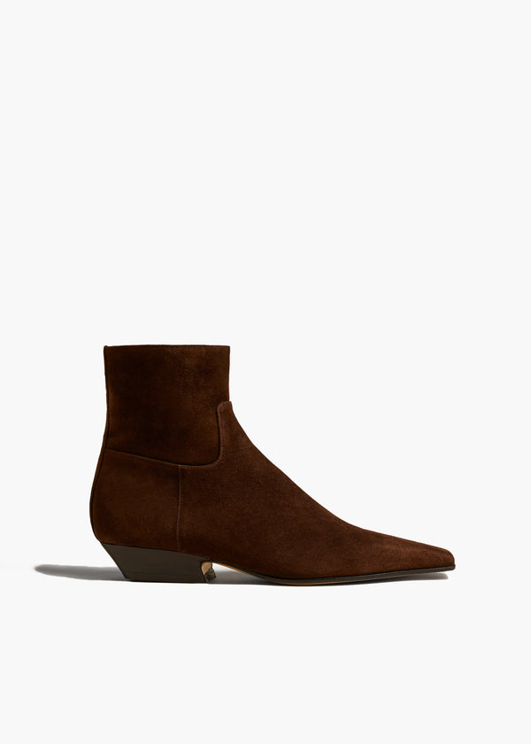 khaite Marfa Ankle Boot Coffee Suede