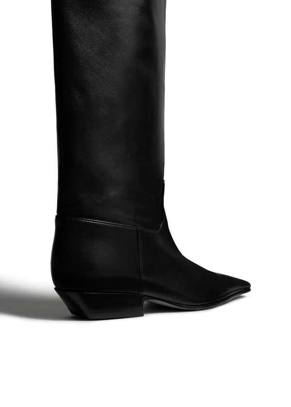 Khaite Marfa Knee-High Boot Black Leather
