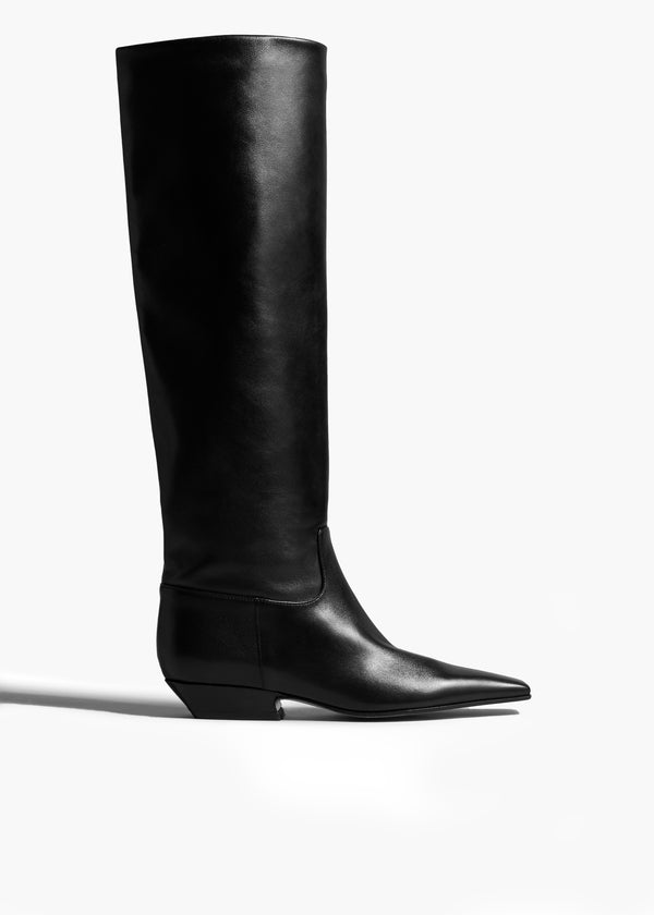 khaite Marfa Knee-High Boot Black Leather