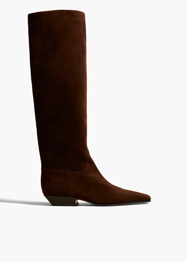 khaite Marfa Knee-High Boot Coffee Suede