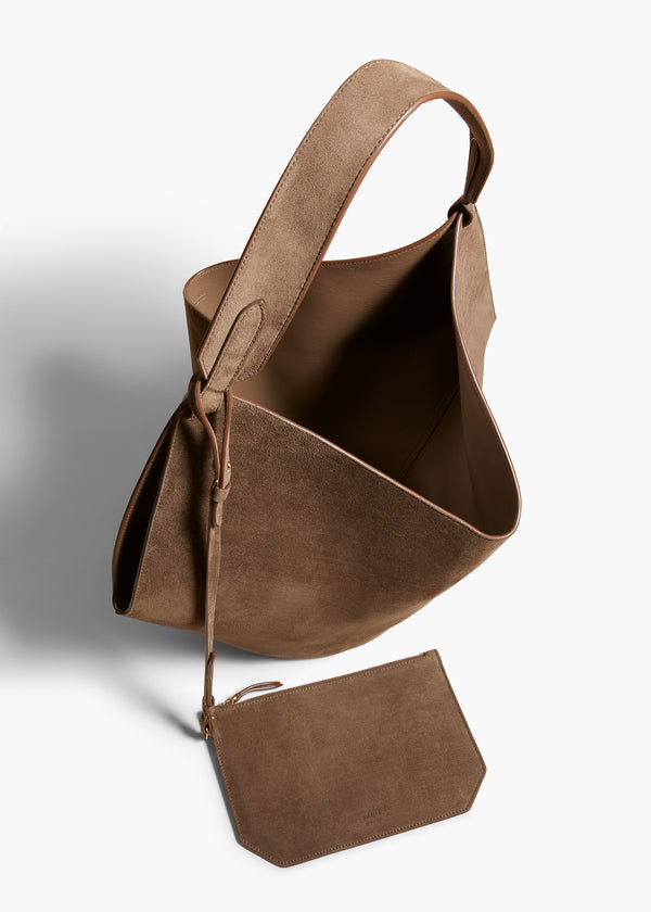 Khaite Medium Lotus Tote Cedar Suede