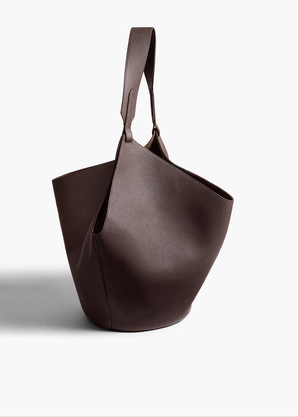 Khaite Medium Lotus Tote Espresso Pebbled Leather