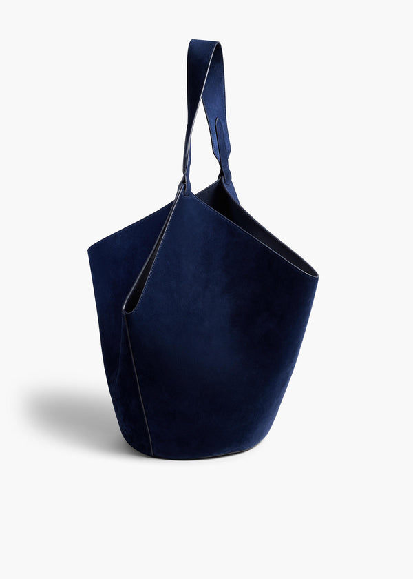 Khaite Medium Lotus Tote Midnight Suede