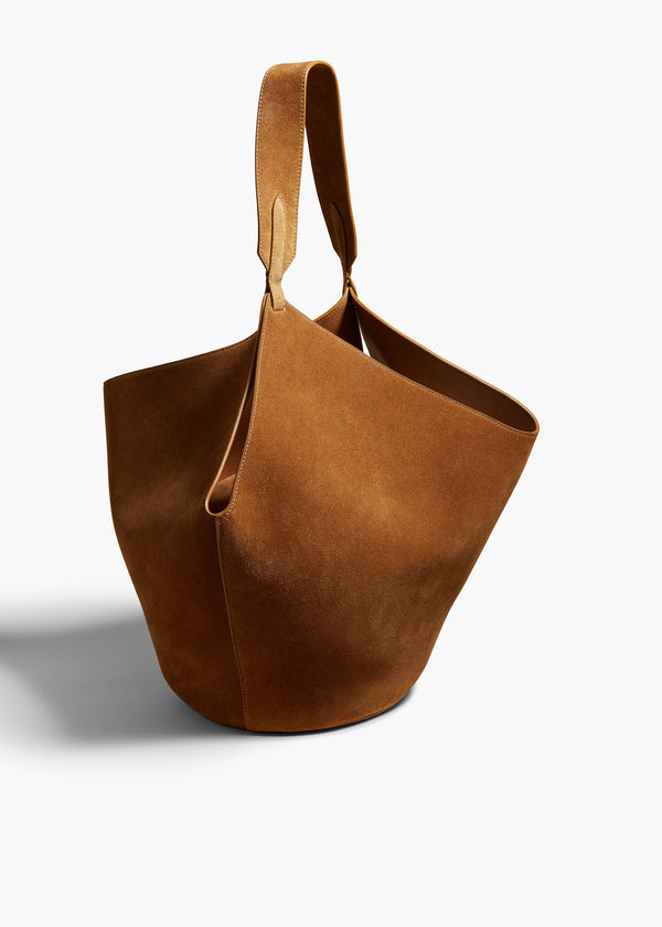 Khaite Medium Lotus Tote Mud Suede