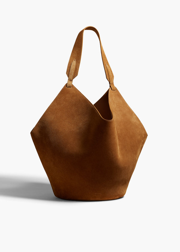 khaite Medium Lotus Tote Mud Suede