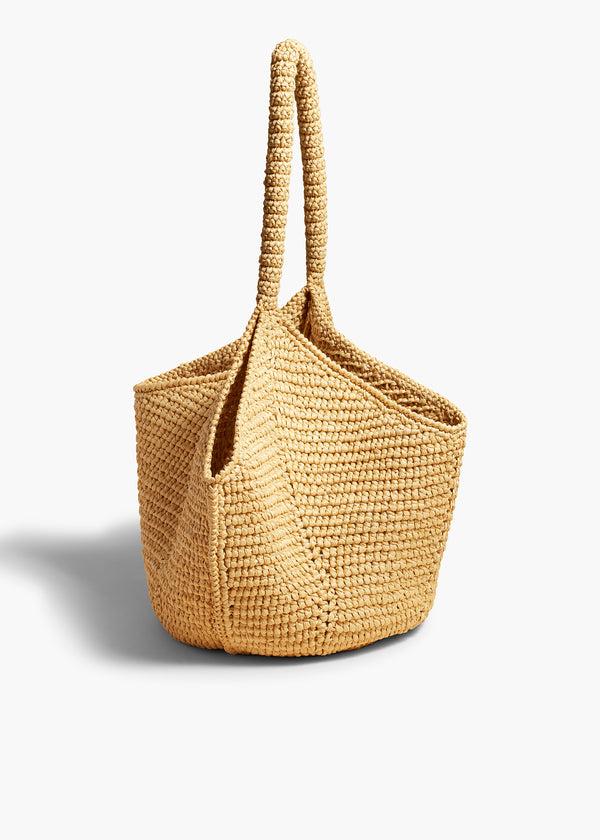 Khaite Medium Lotus Tote Natural Raffia