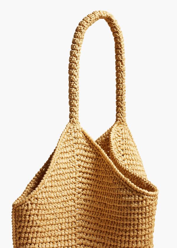Khaite Medium Lotus Tote Natural Raffia