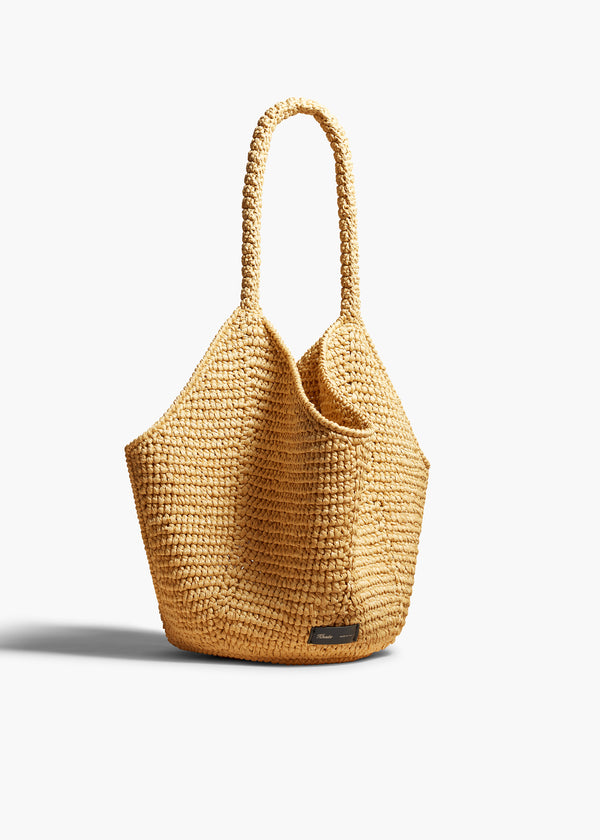 khaite Medium Lotus Tote Natural Raffia