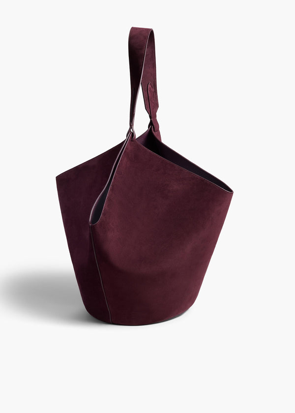 Khaite Medium Lotus Tote Rouge Noir Suede
