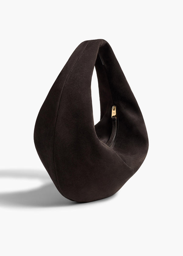 Khaite Medium Olivia Hobo Dark Brown Suede