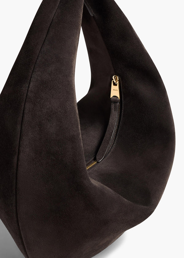 Khaite Medium Olivia Hobo Dark Brown Suede