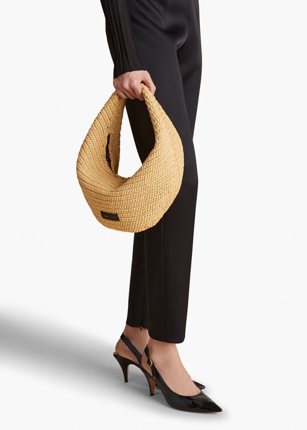 Khaite Medium Olivia Hobo Natural Raffia