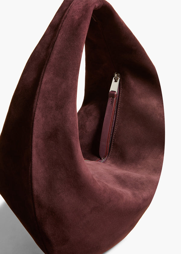 Khaite Medium Olivia Hobo Rouge Noir Suede
