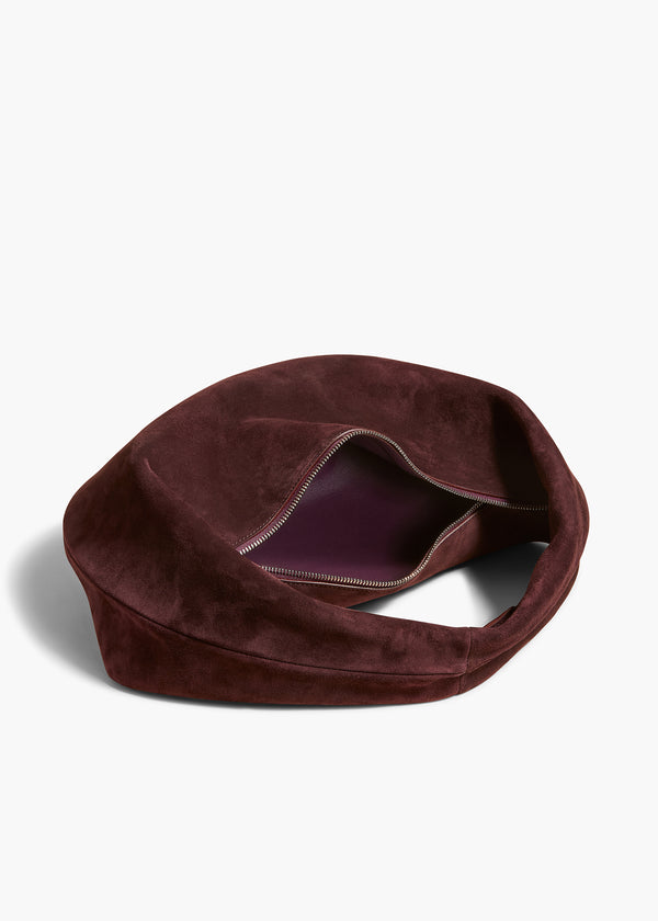 Khaite Medium Olivia Hobo Rouge Noir Suede