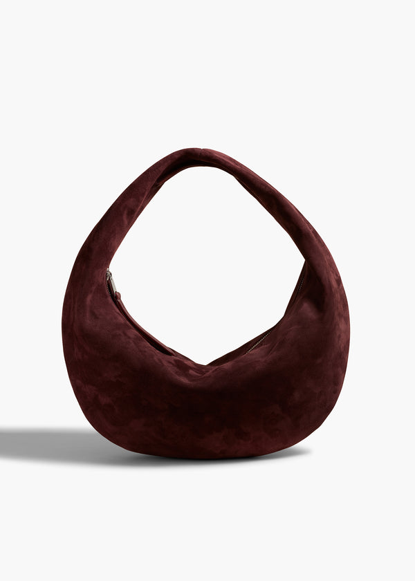 khaite Medium Olivia Hobo Rouge Noir Suede