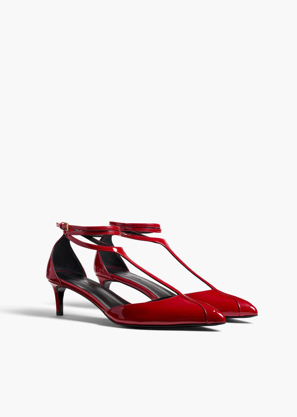 Khaite Mia Pump Fire Red Patent Leather