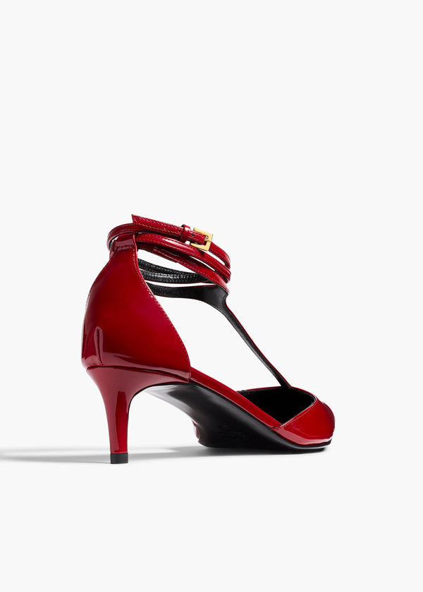 Khaite Mia Pump Fire Red Patent Leather