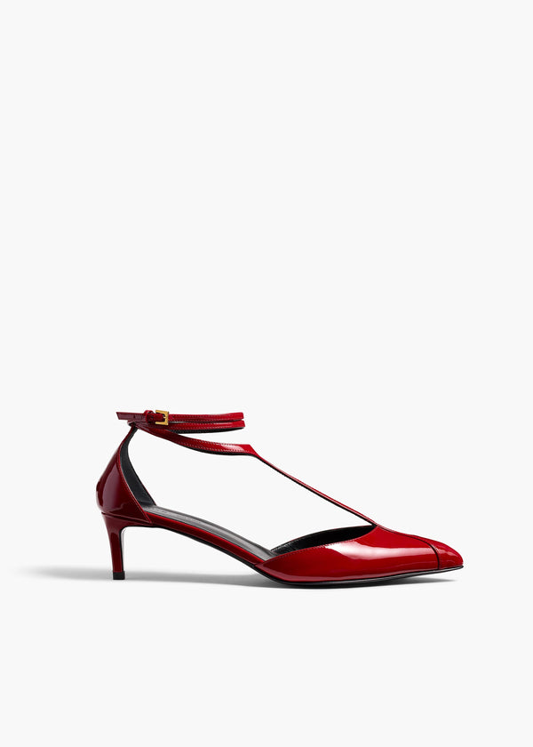 khaite Mia Pump Fire Red Patent Leather