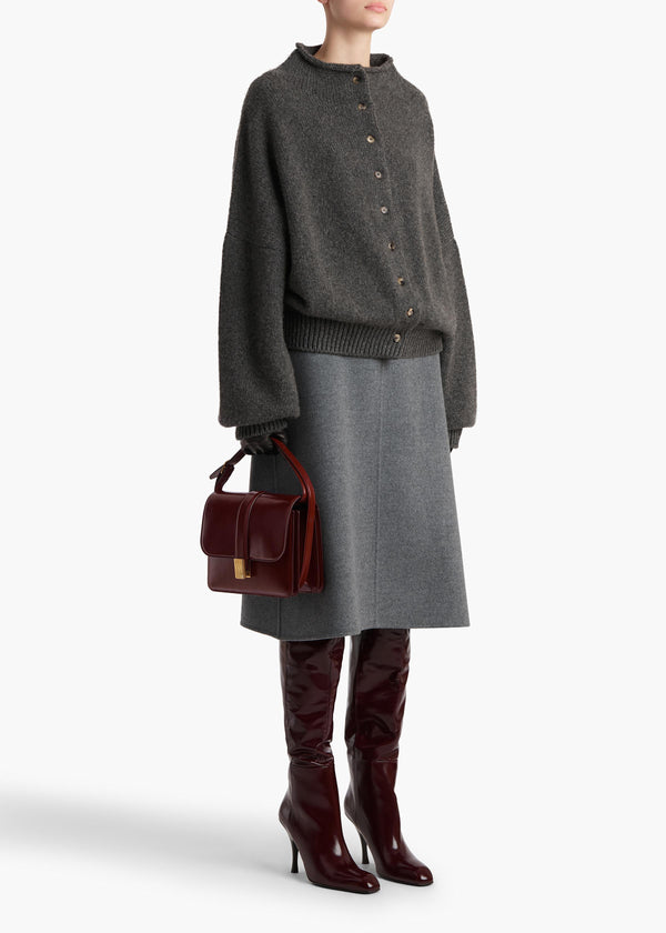 Khaite Nania Skirt Grey Melange