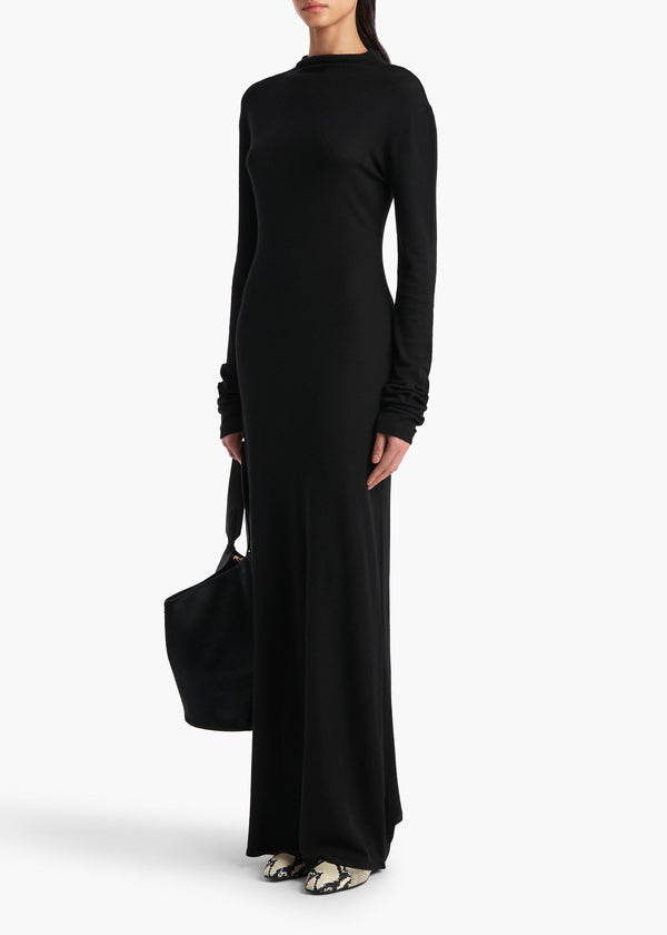 Khaite Norla Dress Black Silk Cashmere Jersey