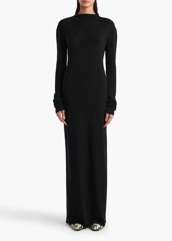 Khaite Norla Dress Black Silk Cashmere Jersey