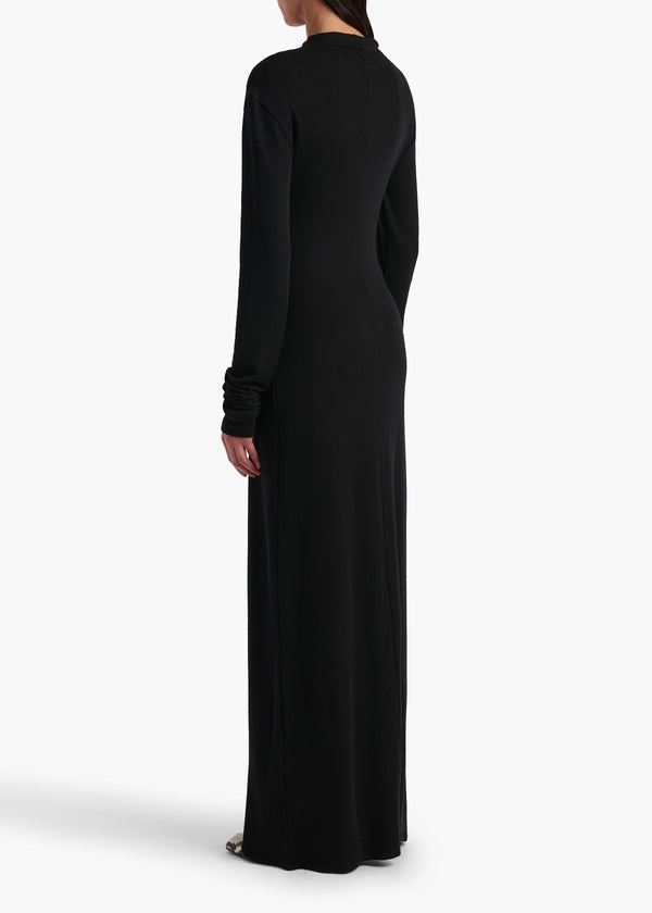 Khaite Norla Dress Black Silk Cashmere Jersey