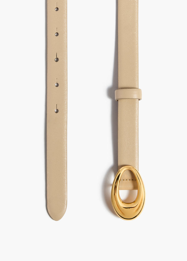 Khaite Olivia Belt Beige Leather With Gold
