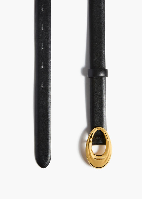 Khaite Olivia Belt Black Leather With Gold