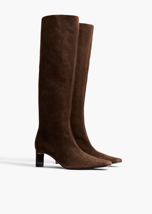 Khaite Ona Knee-High Boot Ebano Suede