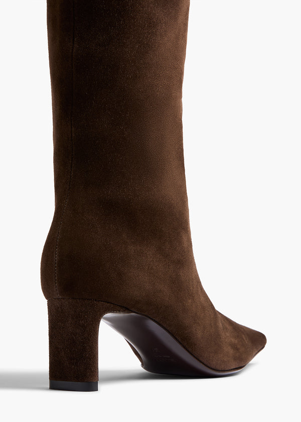 Khaite Ona Knee-High Boot Ebano Suede