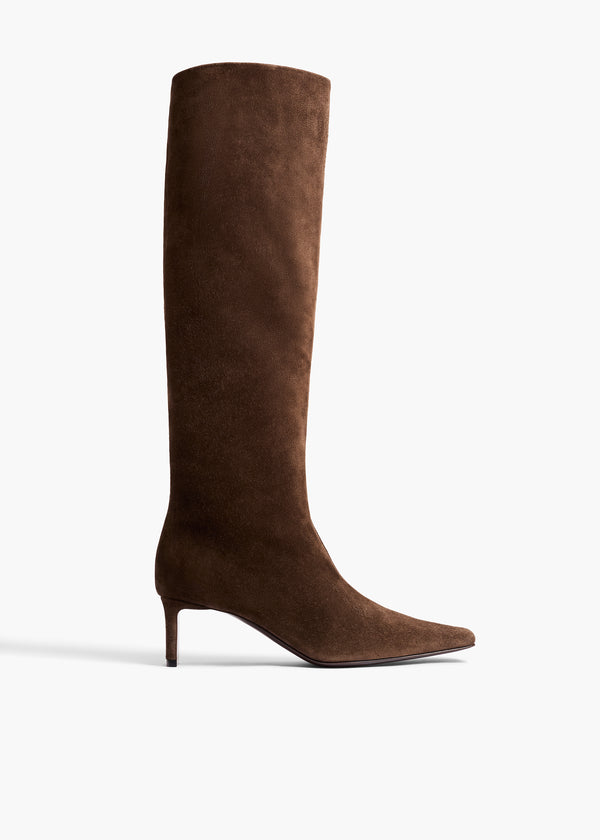 khaite Ona Knee-High Boot Ebano Suede