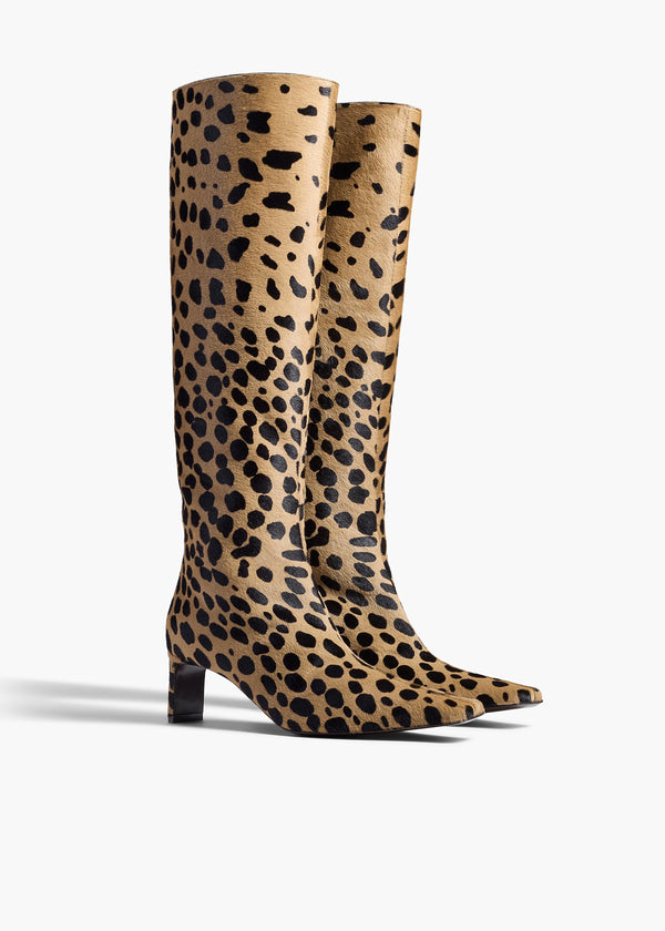 Khaite Ona Knee-High Boot Hyena Print Haircalf