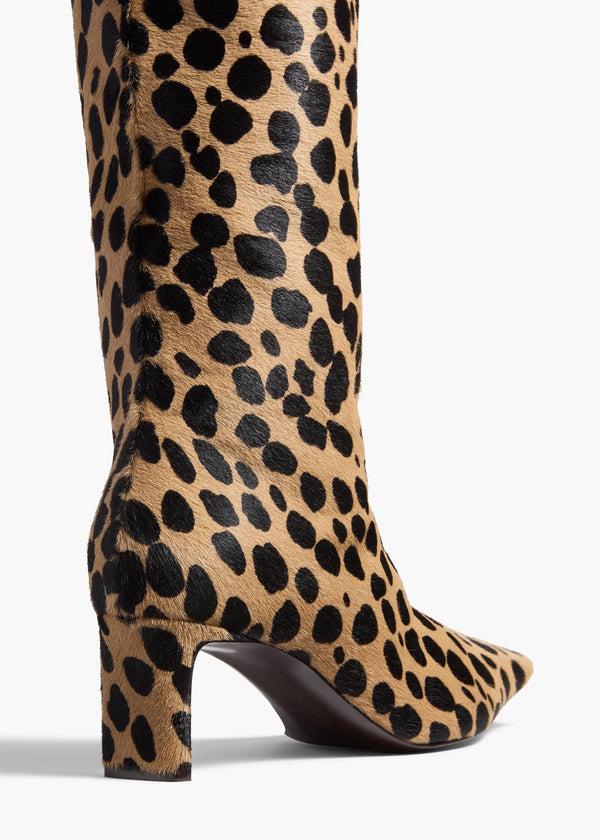 Khaite Ona Knee-High Boot Hyena Print Haircalf