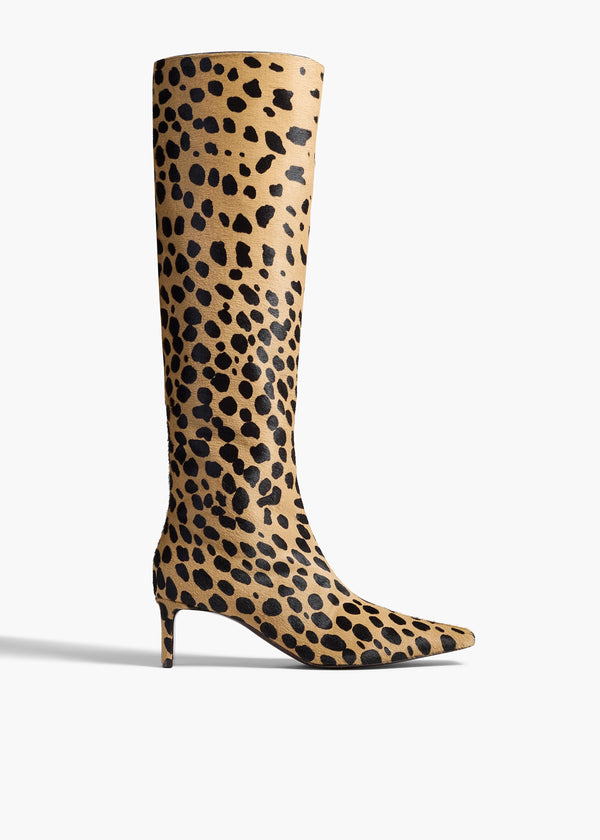 khaite Ona Knee-High Boot Hyena Print Haircalf