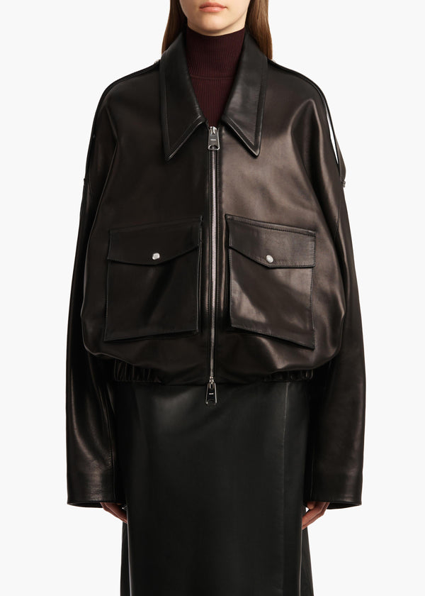 Khaite Owey Jacket Black Leather