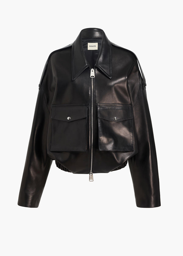 khaite Owey Jacket Black Leather