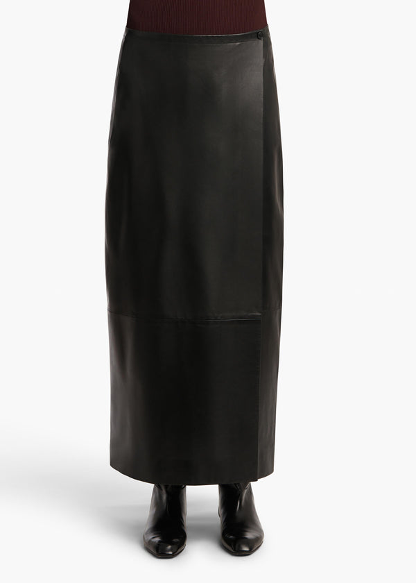 Khaite Quinn Skirt Black Leather