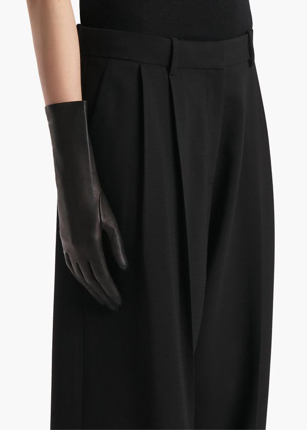 Khaite Remo Mid-Length Gloves Black Leather
