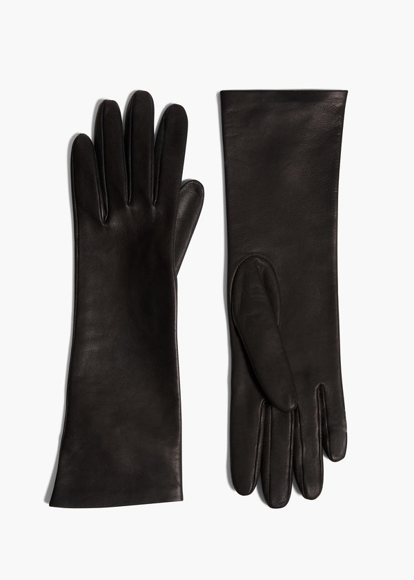 khaite Remo Mid-Length Gloves Black Leather