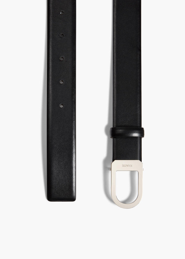 Khaite Saddle Belt Black Leather With Silver