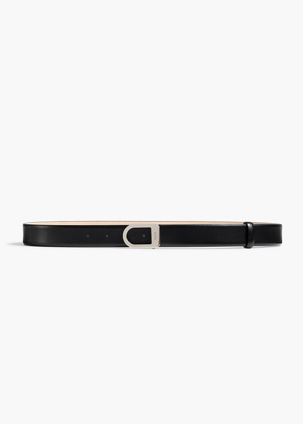 khaite Saddle Belt Black Leather with Silver