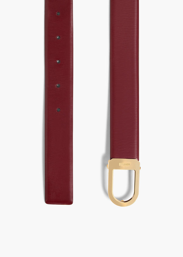 Khaite Saddle Belt Oxblood Leather With Gold