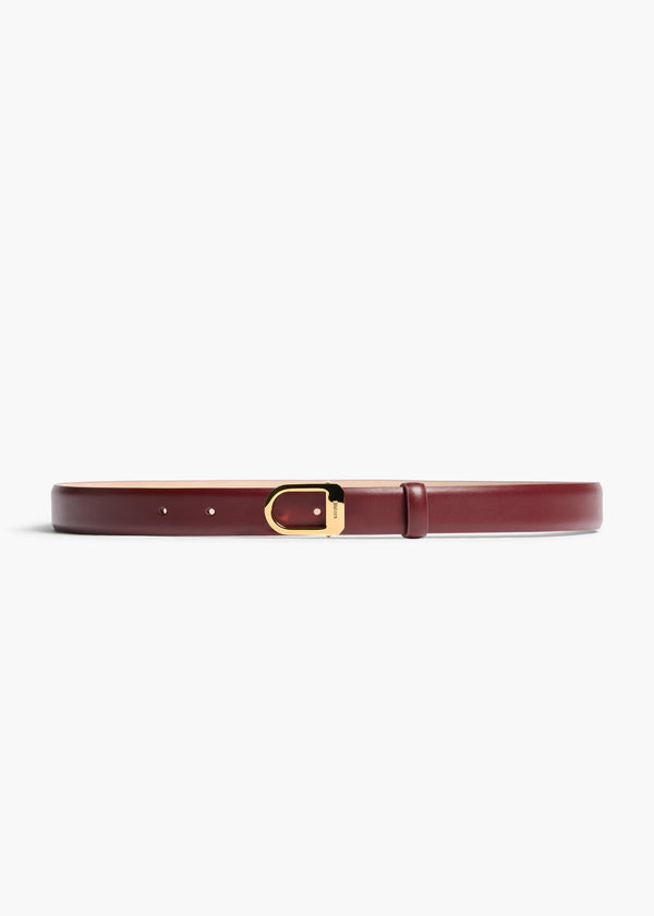 khaite Saddle Belt Oxblood Leather with Gold