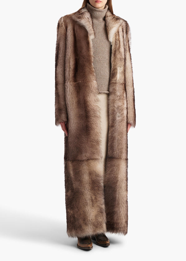 Khaite Saphra Shearling Coat Natural