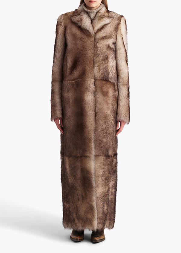 Khaite Saphra Shearling Coat Natural