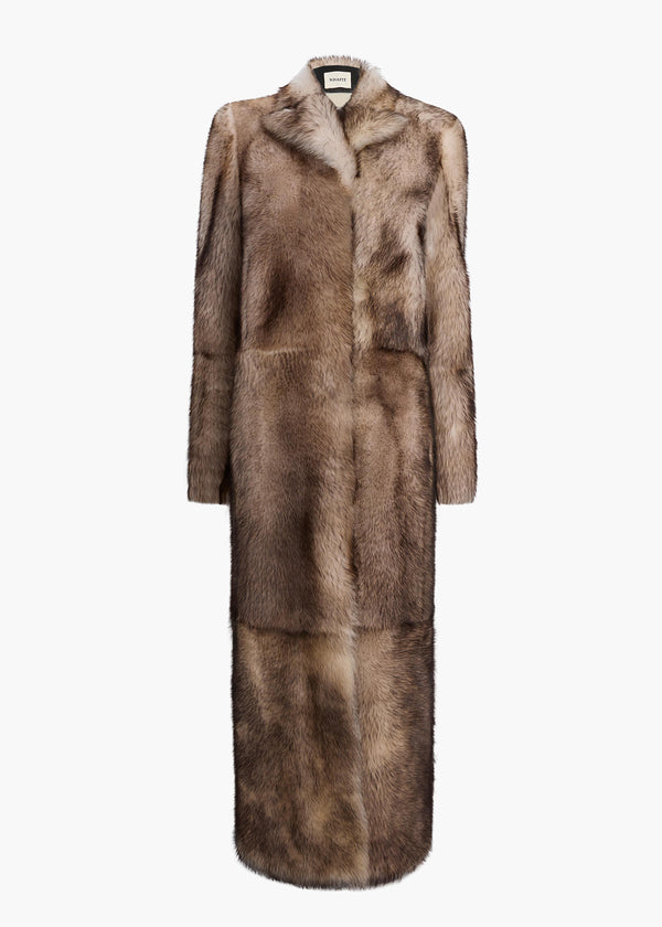 khaite Saphra Shearling Coat Natural