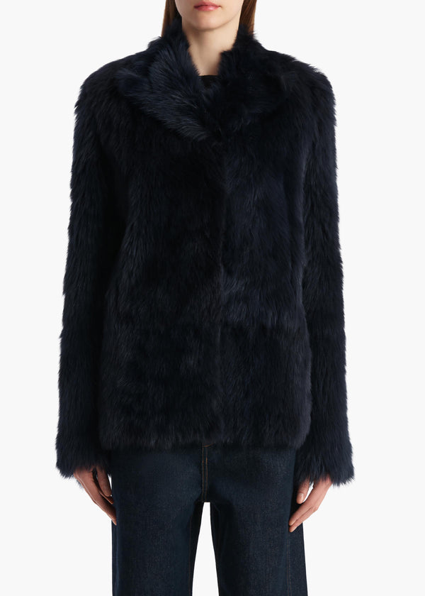 Khaite Saraphina Jacket Dark Navy Shearling